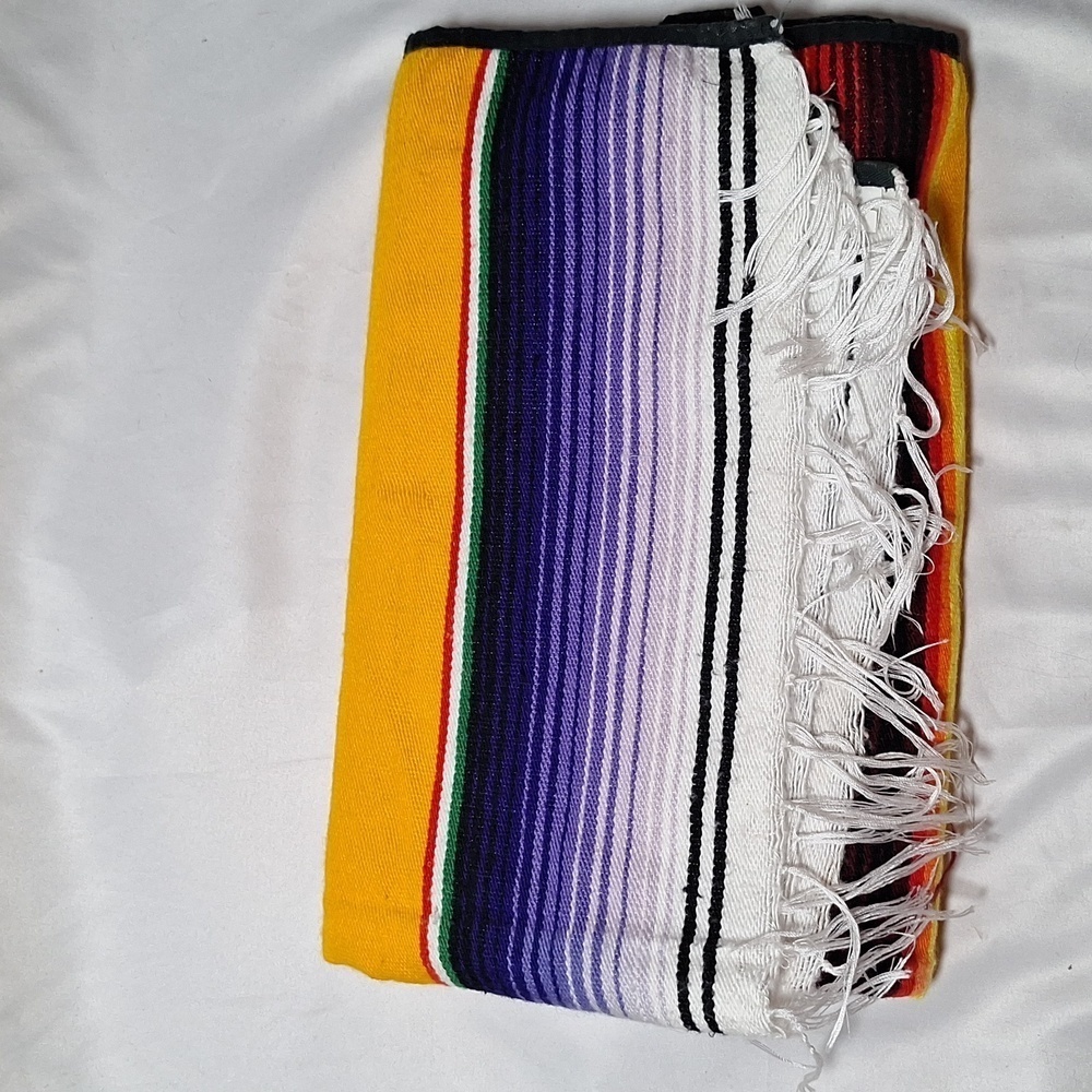 Mexican Zarape Poncho, Saltillo Poncho, Unisex Poncho, Striped Poncho, - Picture 6 of 6